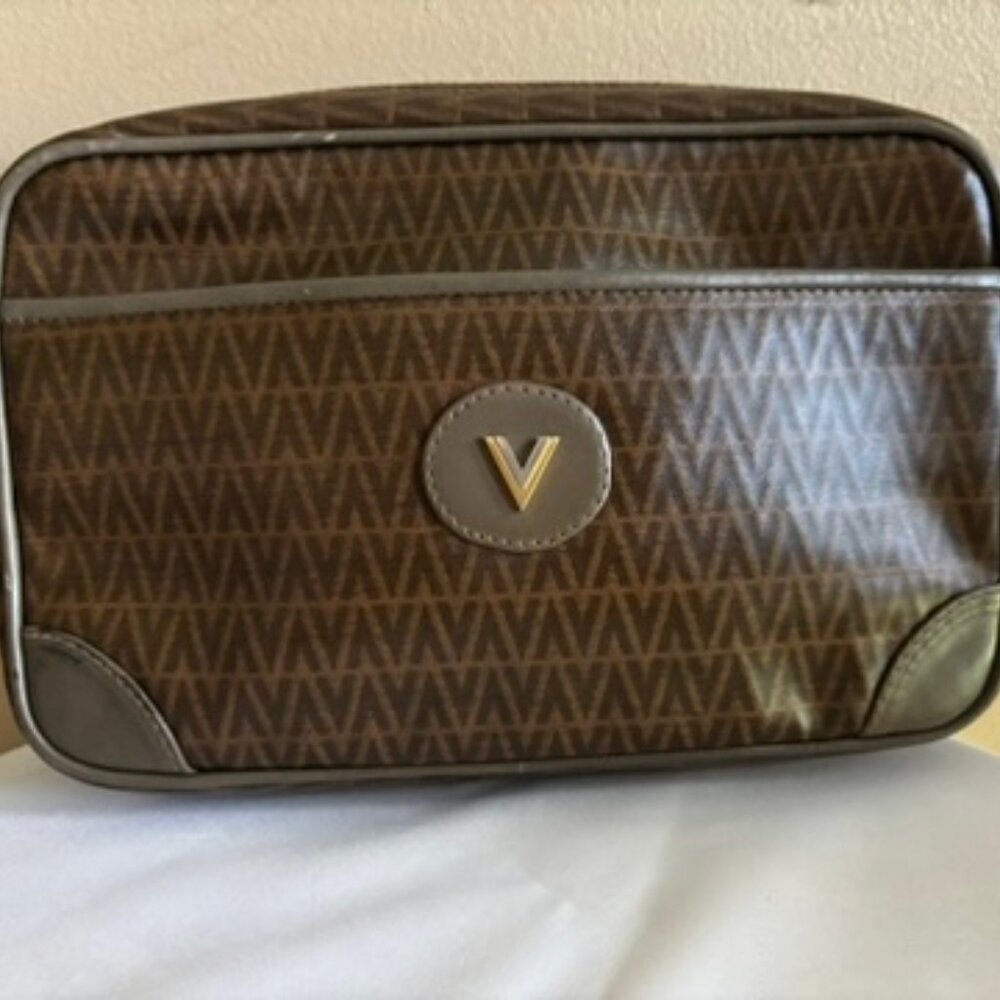 Mario Valentino Clutch Bag Brown PVC